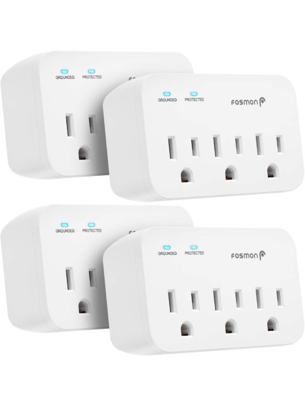 Heavy Duty 3 Outlet Surge Protector for Appliances, 1200J, ETL Listed, 4 Pack